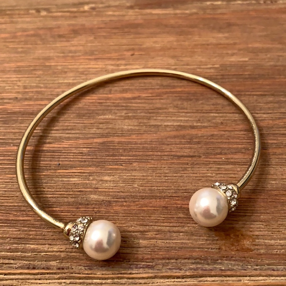 Faux pearl cuff bracelet